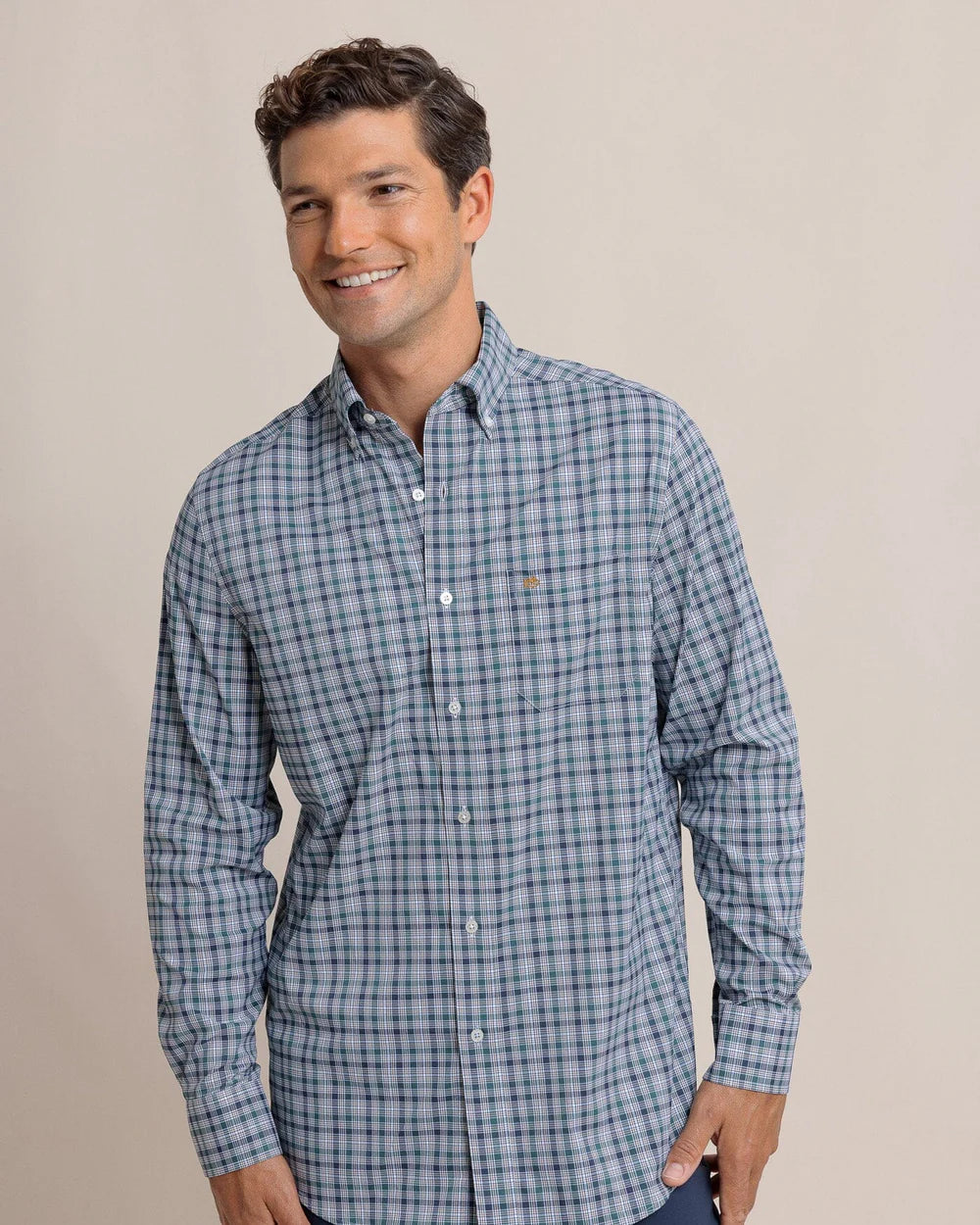 Saltgrass Plaid Intercoastal LS Sport Shirt - Salt Meadow