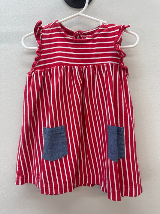 OR 0011 BabyGap Red Stripe Dress - 18-24 months