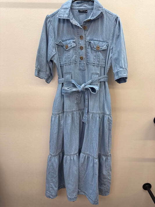 GR*0023 APNY Denim Tiered Dress - XS