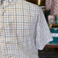 White/Blue/Tan Short Sleeve Button Down