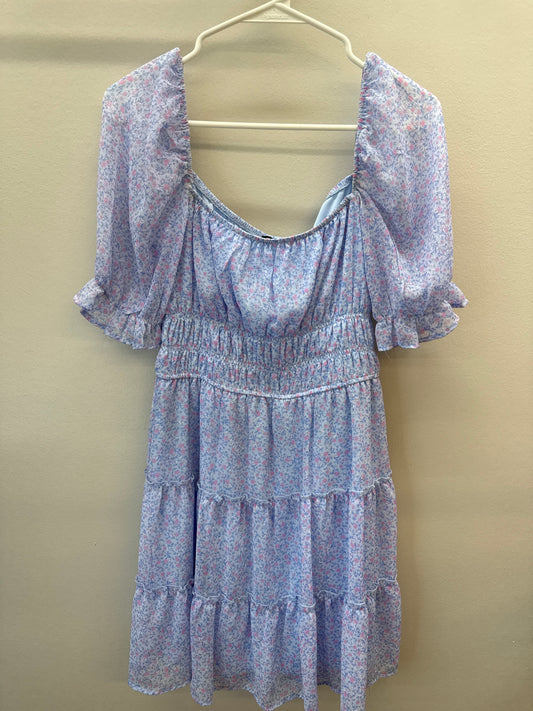 PK 0007 Blue Floral Dress - Small