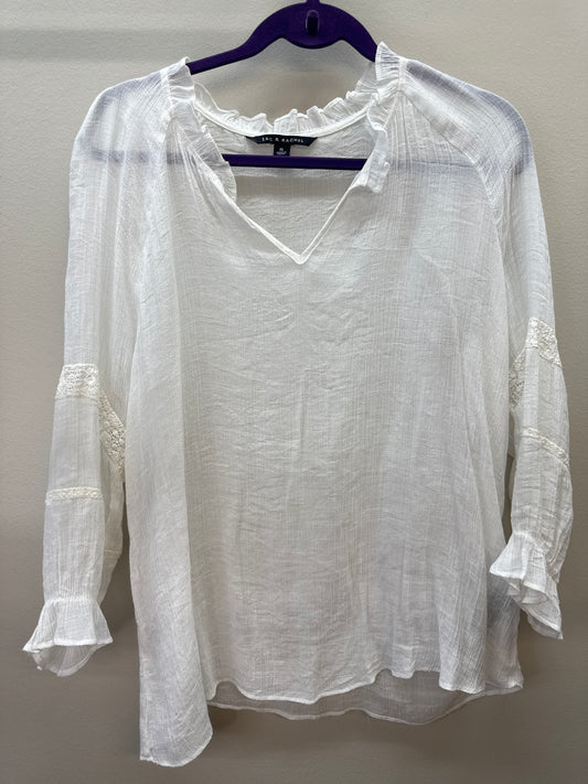 BL 0014 White Flowy Top - XL