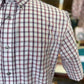 White/Maroon Short Sleeve Button Down