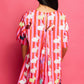 Queen of Sparkles Hot Pink Stripe Scattered Bunny Dress