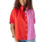 CROSBY Britt Top - Snapdragon Colorblock