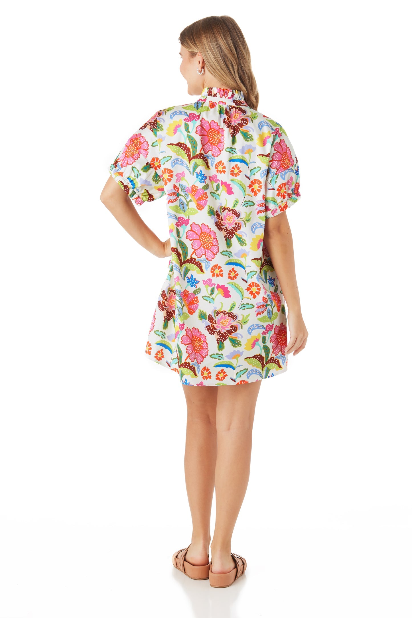 CROSBY Betts Dress - Botanical Garden White