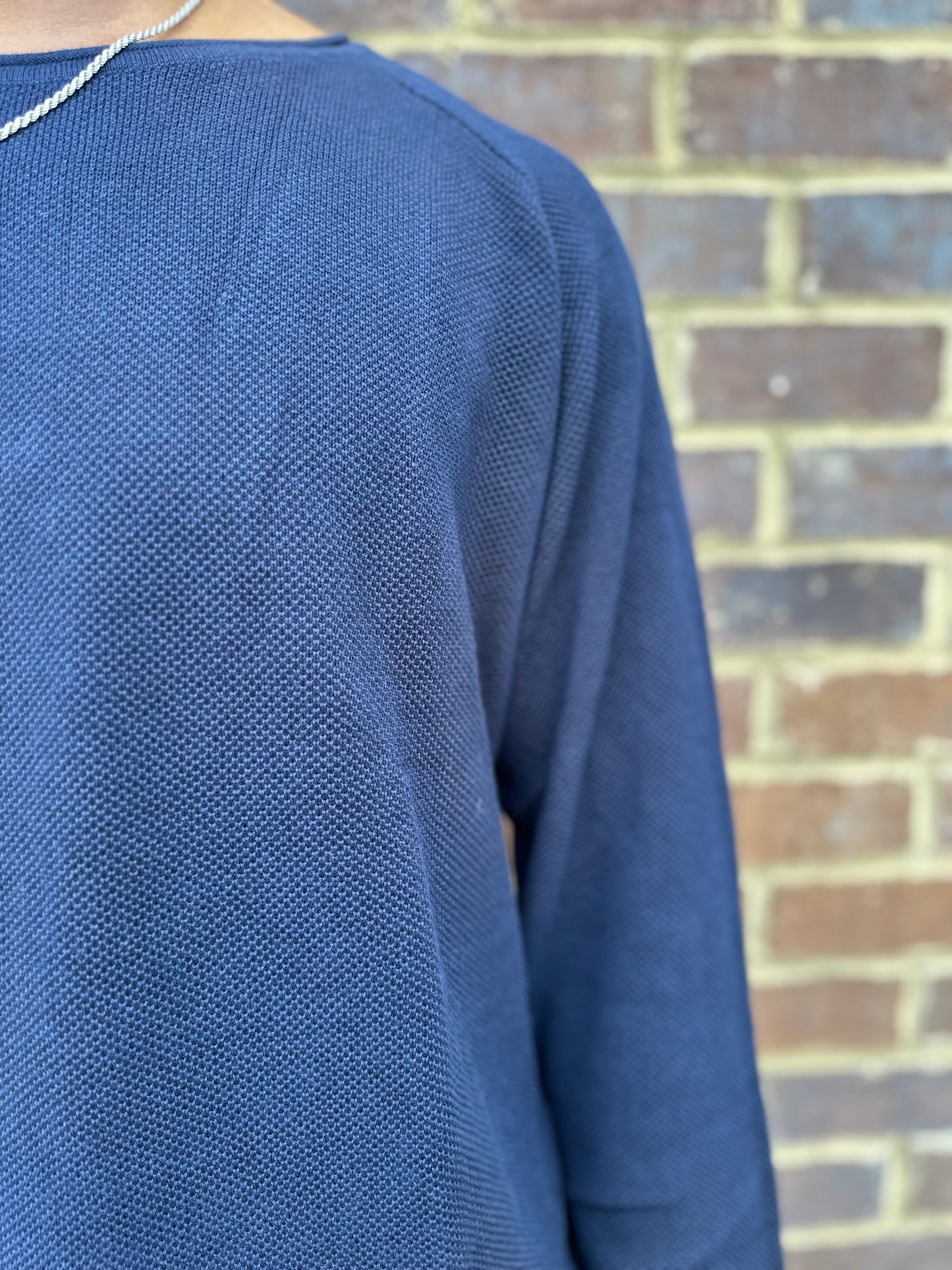 Long Sleeve Crewneck Pullover - Navy