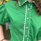 Green Button-up Top