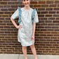 Blue Jacquard Dress
