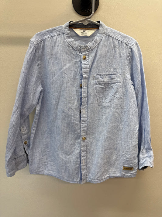 PK*0005 H&M Blue Stripe ButtonUp - Kids 6