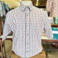 White/Maroon Short Sleeve Button Down