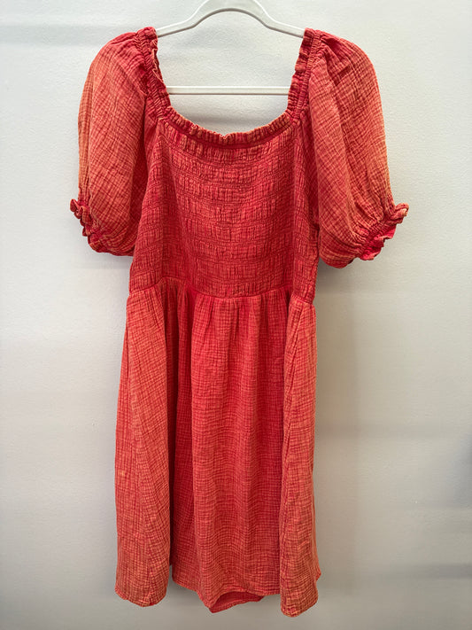 GR 0024 NWT Oddi Orange Smocked Dress - 1XL