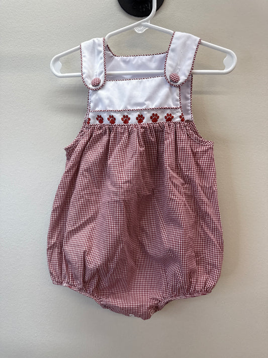 PK 0002 Krewe Maroon Paw Print Bubble - 12 months