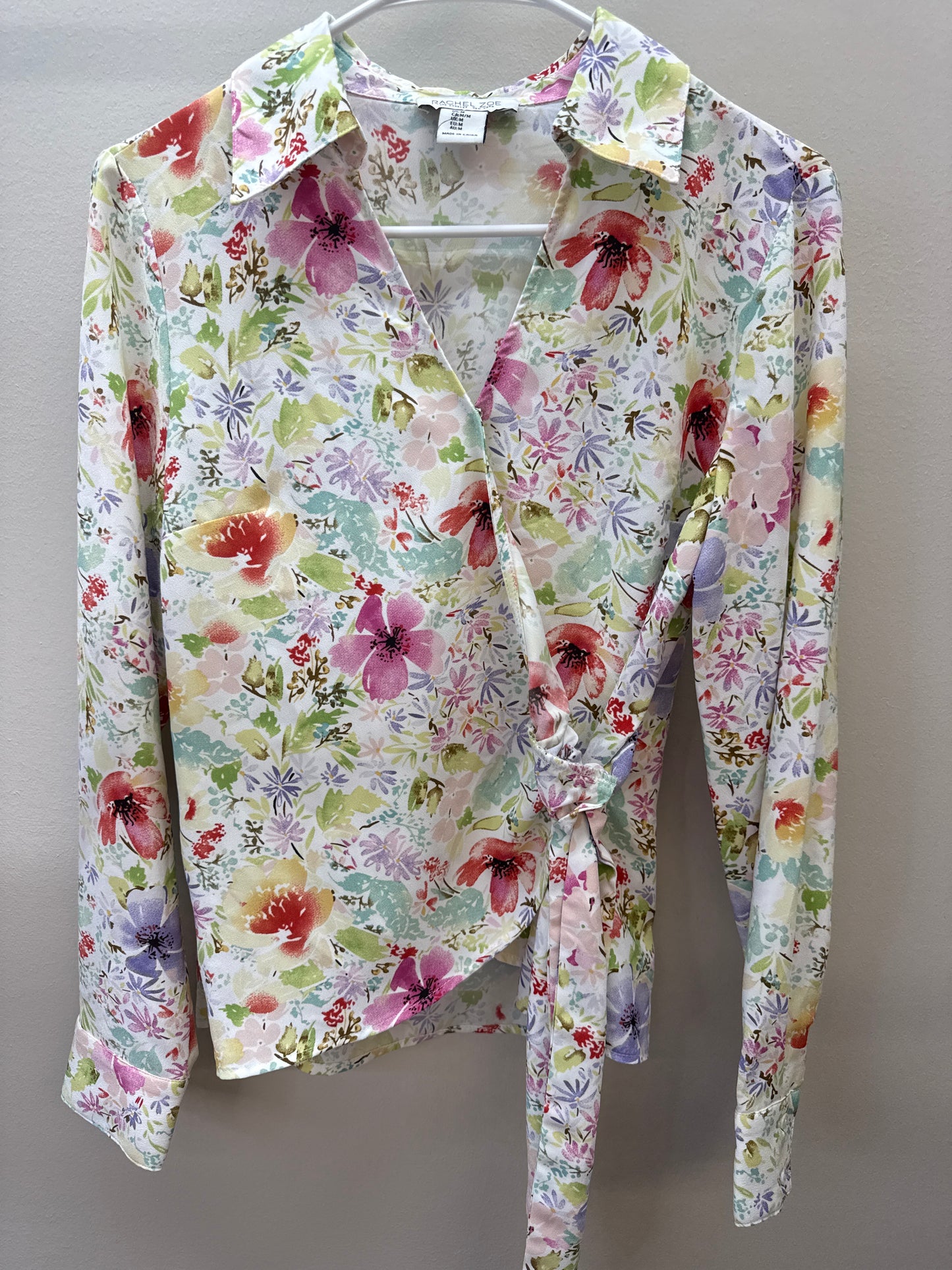 OR 0011 Colorful Floral Tie Top - Medium