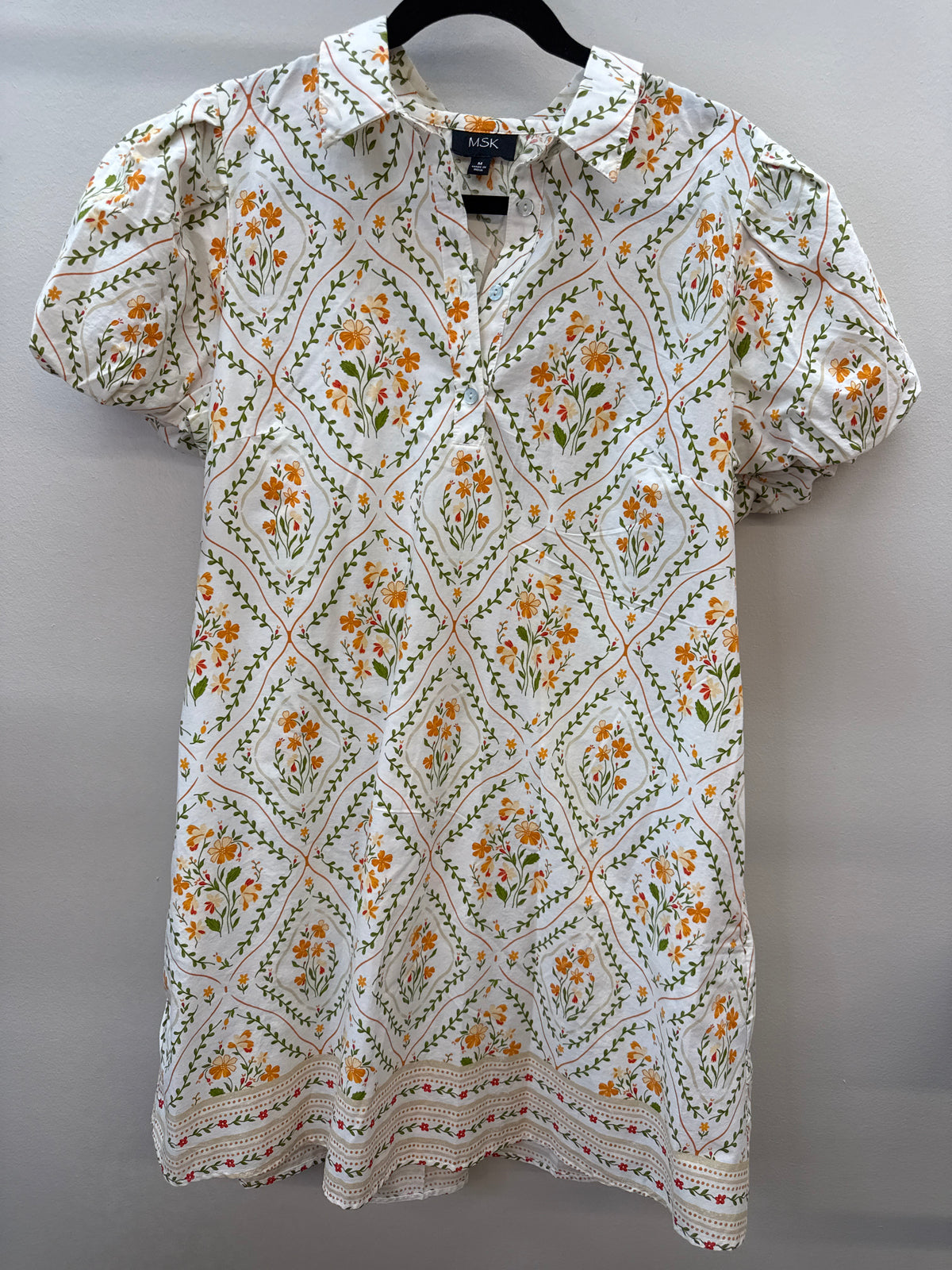 PK 0004 Cream Floral Dress - Medium