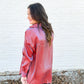Rust Lurex Button-Up Top