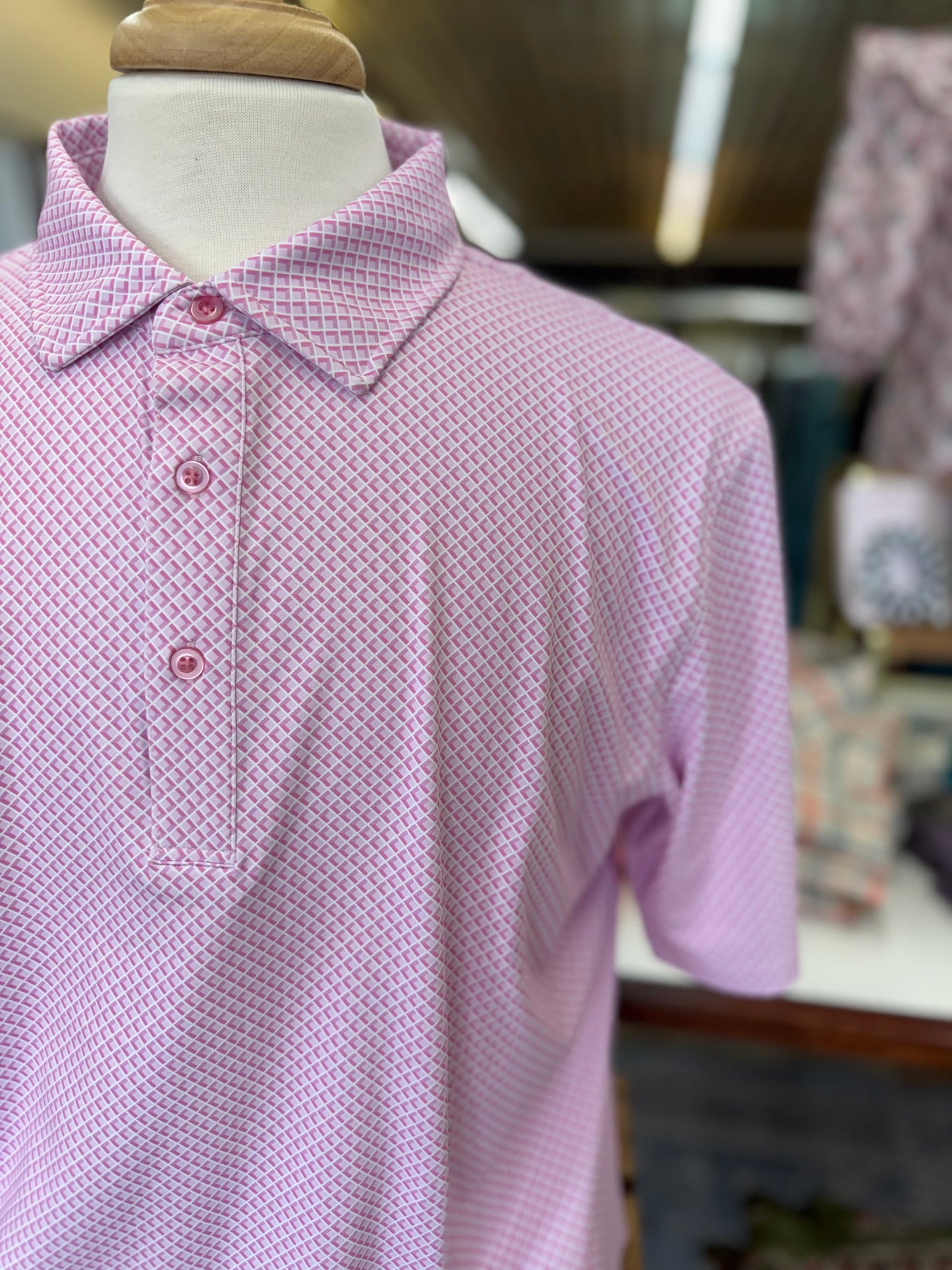 Shady Pane Pink Polo