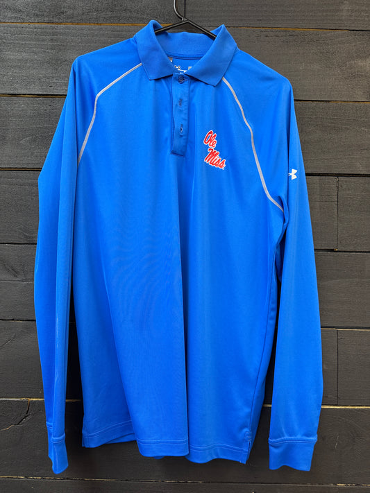PK 0003 Ole Miss Under Armor LS Polo - Medium
