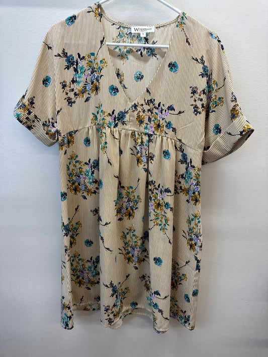 PK 0001 Stripe & Floral Dress - Small