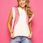 Queen of Sparkles White Baseball Stitch Sweater Vest