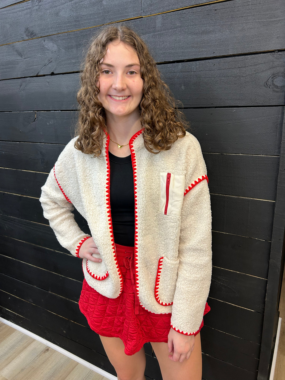 Blanket Stitches Sherpa Jacket
