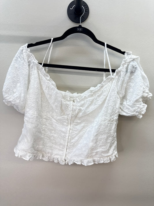 GR*0016 White Eyelet Top - XL