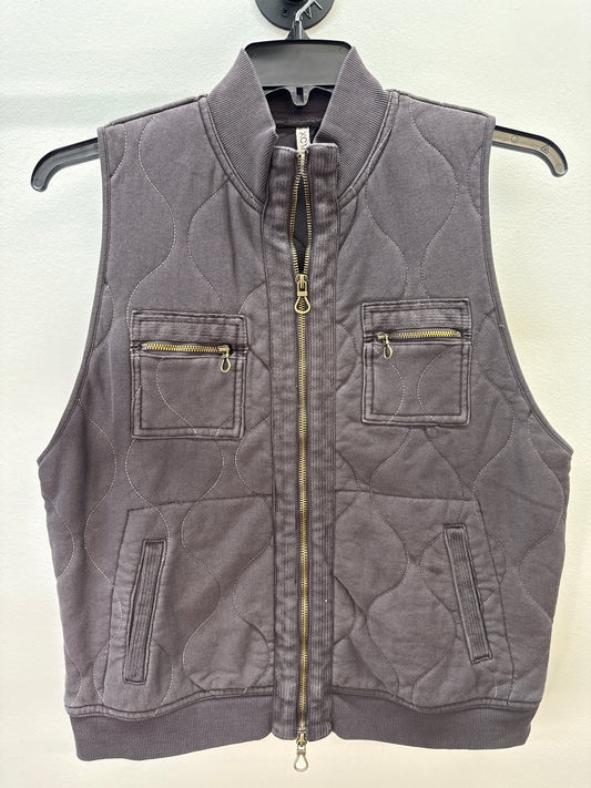 GR*0023 XCVI Quilted Zipper Pocket Vest - Medium