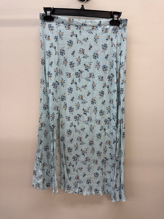 BL*0005 Blue Floral Midi Skirt - small