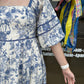 Blue Toile Maxi Dress