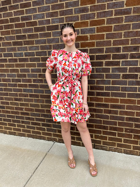 Floral Tie Waist Dress