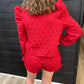 Quilted Red Skort Set