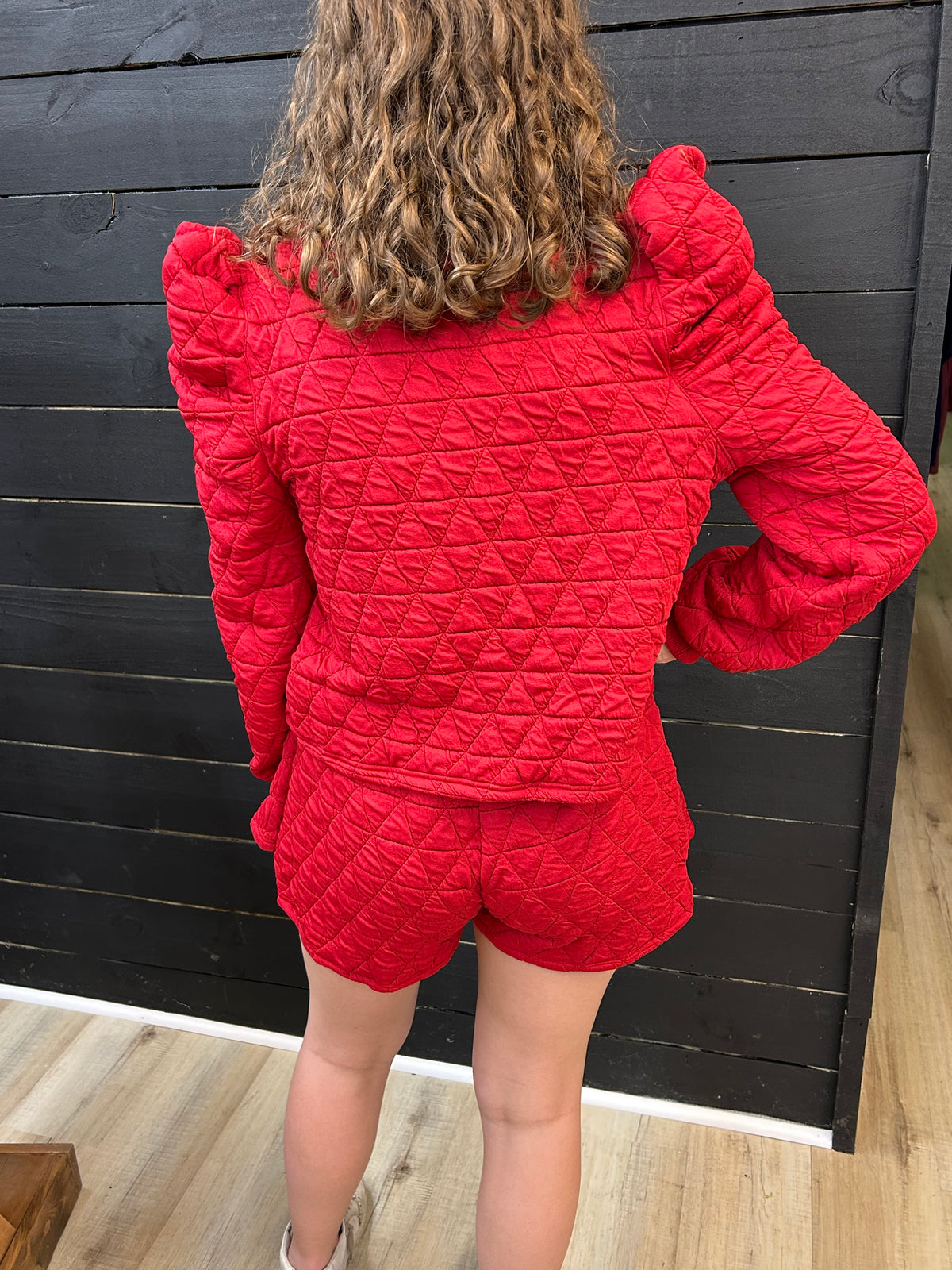 Quilted Red Skort Set