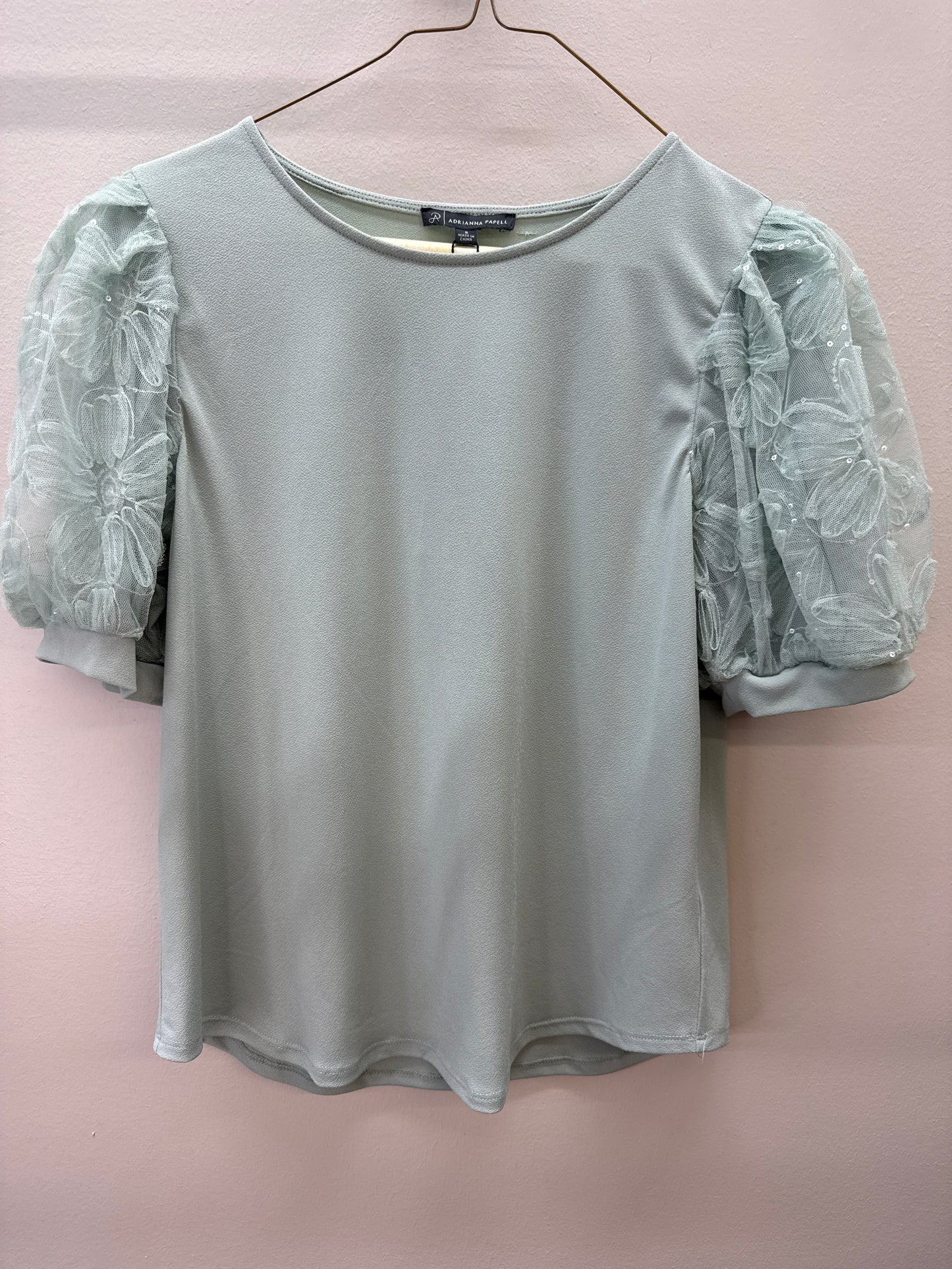 BL 0013 Sage Tulle Flower Sleeves - Small