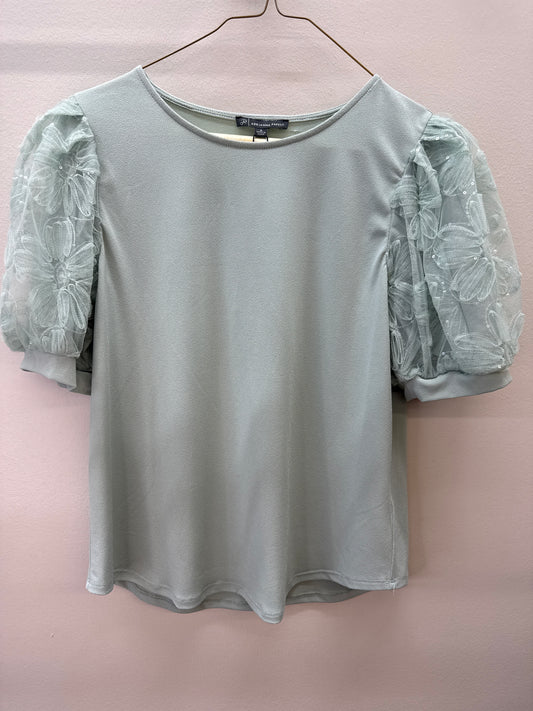 BL 0013 Sage Tulle Flower Sleeves - Small