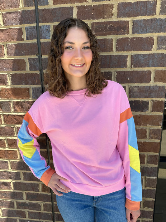 Pink Candy Colorblock Top