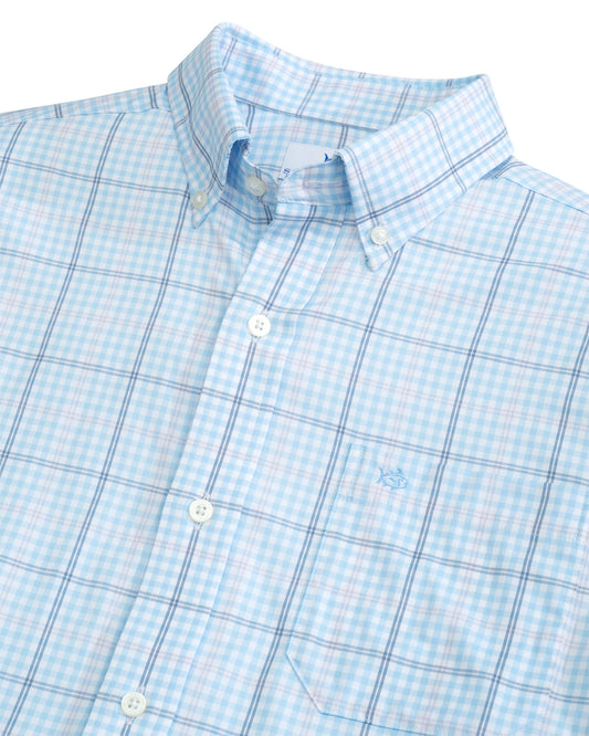 brrr° Intercoastal Rainer Check LS Sport Shirt - Clearwater Blue