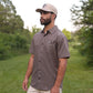 Earth Brown Button Up Performance Short Sleeve