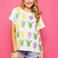 Queen of Sparkles White Multi Tulip Tee