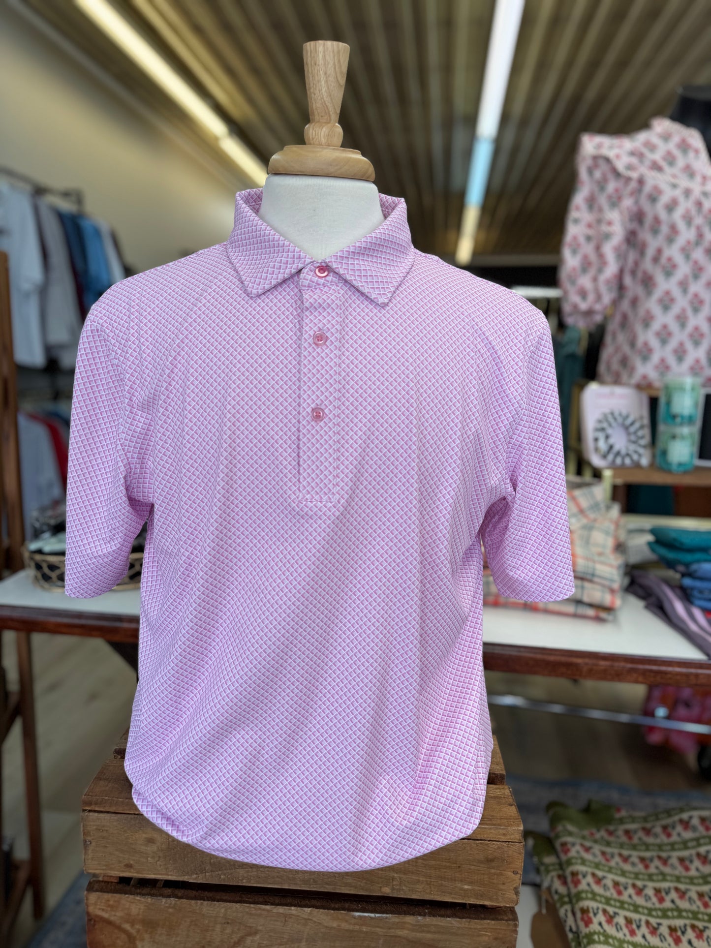 Shady Pane Pink Polo