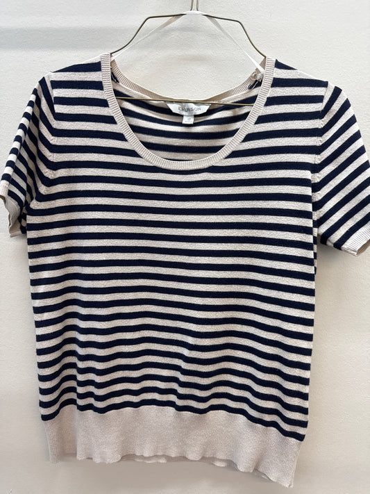 BL 0013 Navy Stripe Top - Small/Medium