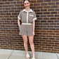 Brown Striped Romper