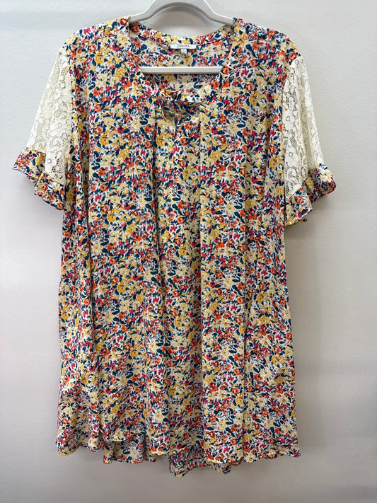 GR 0024 Jodifl Yellow Floral Dress - Large