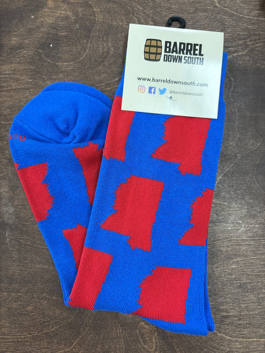 Red/Blue Mississippi Socks
