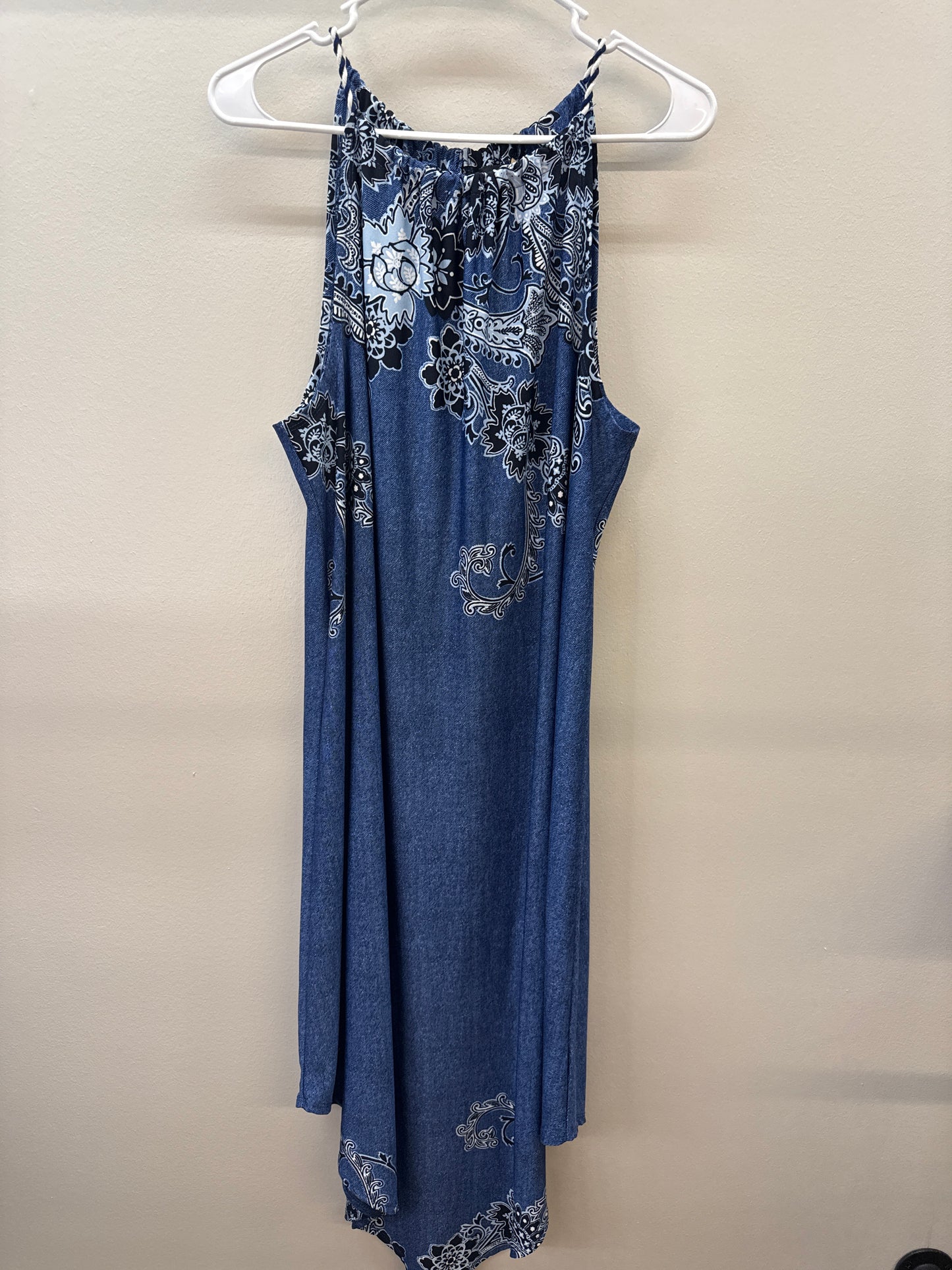 BL 0014 Blue Bandana Midi Dress - XL