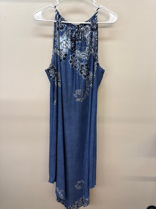 BL 0014 Blue Bandana Midi Dress - XL