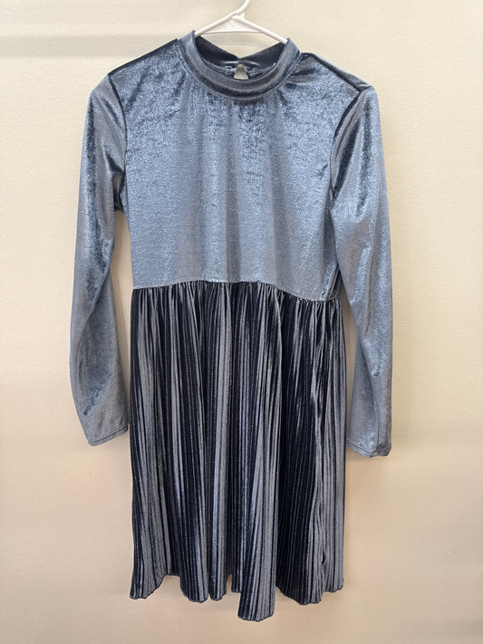 OR 0011 Blue Velvet Dress - girls XXL (18)
