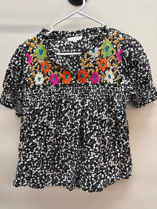 PK 0007 THML Black Floral Top - Small