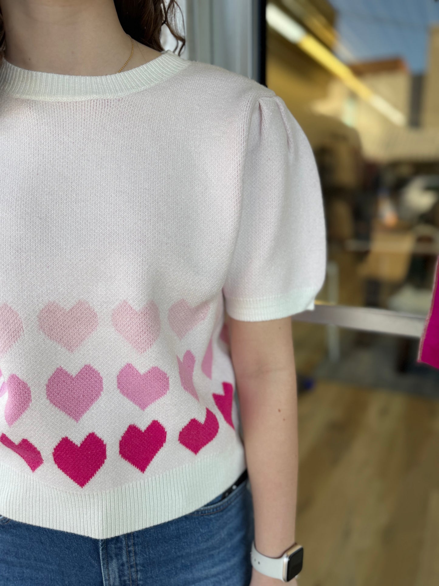 Pink Hearts Sweater