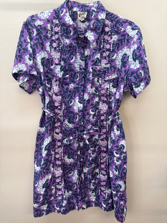 PUR 0002 Sister Mary Puple Floral Dress - Large