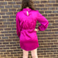Plum Mock Neck Wrap Dress